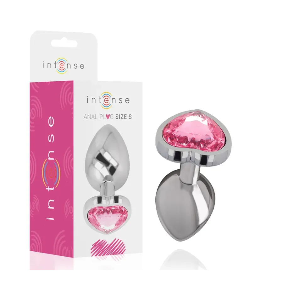 INTENSE - PLUG ANALE IN METALLO ALLUMINIO CUORE ROSA TAGLIA S INTENSE - PLUG ANALE IN METALLO ALLUMINIO CUORE ROSA TAGLIA S