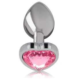 INTENSE - PLUG ANALE IN METALLO ALLUMINIO CUORE ROSA TAGLIA S