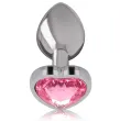 INTENSE - PLUG ANALE IN METALLO ALLUMINIO CUORE ROSA TAGLIA S INTENSE - PLUG ANALE IN METALLO ALLUMINIO CUORE ROSA TAGLIA S