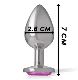 INTENSE - PLUG ANALE IN METALLO ALLUMINIO CUORE ROSA TAGLIA S