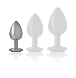 INTENSE - PLUG ANALE IN METALLO ALLUMINIO CUORE ROSA TAGLIA S