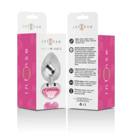 INTENSE - ALUMINIUM-METALL-ANAL-STECKER ROSA HERZ GRÖSSE S