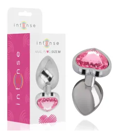 INTENSE - PLUG ANALE IN METALLO ALLUMINIO CUORE ROSA TAGLIA M