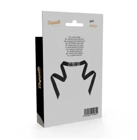 COQUETTE CHIC DESIRE - MASCHERA IN PIZZO NERO CON NASTRO
