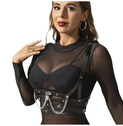 SUBBLIME - IMBRACATURA A CORSETTO CON CATENA DETTAGLIO TAGLIA UNICA