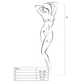 PASSION - WOMAN BS031 BODYSTOCKING BLACK ONE SIZE