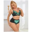 SUBBLIME - 955557 GREEN PATENT LEATHER MESH ZIPPER BRA SET S-M SUBBLIME - 955557 GREEN PATENT LEATHER MESH ZIPPER BRA SET S-M