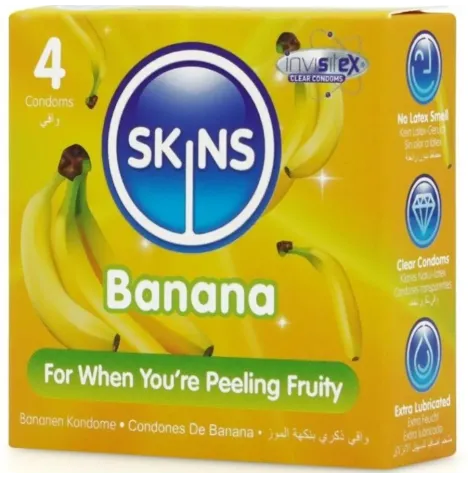 SKINS - BANANA PREMIUM KONDOME PACKUNG 4