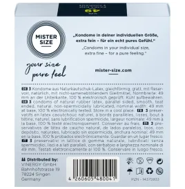 MISTER SIZE - PRÉSERVATIF TAILLE S 49 MM (3 UNITÉS)