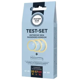 MISTER SIZE - SET DI PROVA 3 PRESERVATIVI DI MISURE DIVERSE METRO A NASTRO