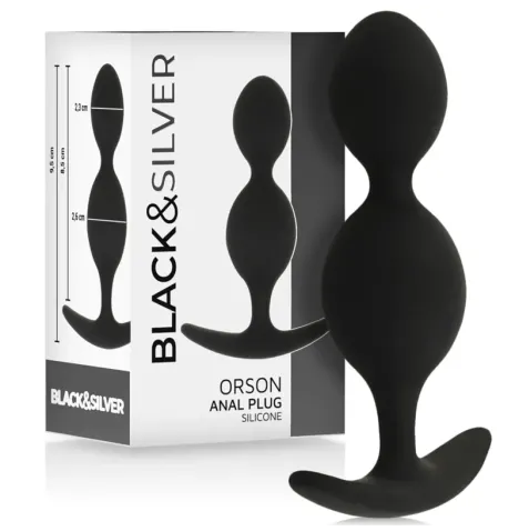 BLACKandSILVER - PLUG ORSON SILICONE 2 ONDES ANAL 9 CM