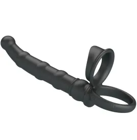 PRETTY LOVE - TATUM ANELLO PER PENE VIBRANTE CON TAPPO 10 VIBRAZIONI NERO