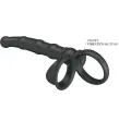 PRETTY LOVE - TATUM ANELLO PER PENE VIBRANTE CON TAPPO 10 VIBRAZIONI NERO