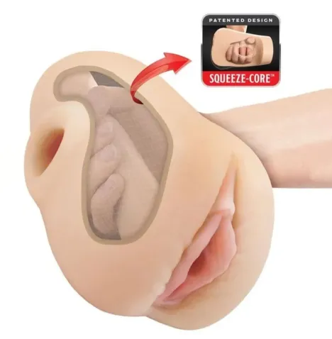 PDX PLUS - VISAGE RÉALISTE VAGIN PUSSY POUNDER SQUEEZE STROKER 18 CM