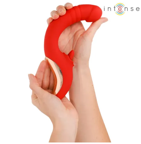 INTENSE - PAULINA VIBRATOR AND STIMULATOR IN U SHAPE RED