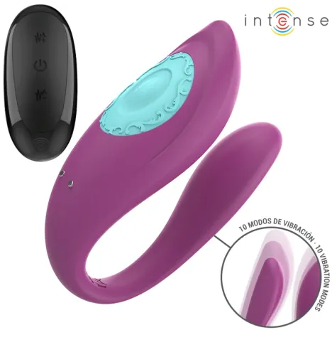 INTENSE - ANNIE U-SHAPED VIBRATOR AND STIMULATOR PURPLE REMOTE CONTROL