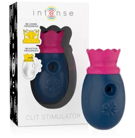 INTENSE - STIMOLATORE CLITORIDEO 10 MODALITÀ DI ASPIRAZIONE E LECCATURA - BLU