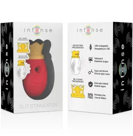 INTENSE - CLITORIS STIMULATOR 10 SUCTION AND LICKING MODES - RED