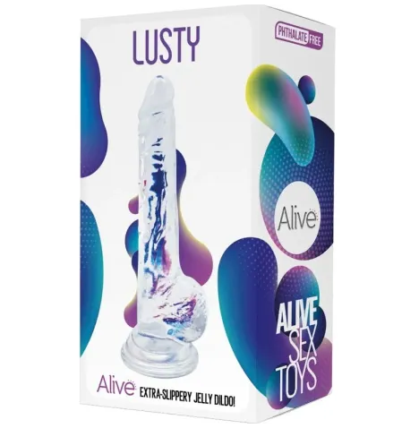 ALIVE - PÉNIS RÉALISTE LUSTY TRANSPARENT 18 CM