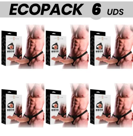 ECOPACK 6 UNIT - INTENSE IMBRACATURA CAVA CON DILDO 18 X 3,5 CM