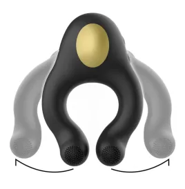 ARMONY - SILIKON-VIBRATORRING 3 MOTOREN WIEDERAUFLADBAR SCHWARZ - GOLD
