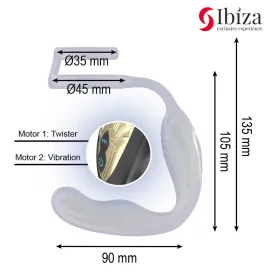 IBIZA - WIGGLE REMOTE CONTROLLED ROTATING ANAL PLUG WITH PERINEAL VIBRATION AND PENIS ENHANCING RINGS