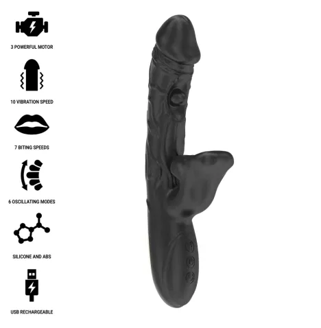 IBIZA - VIBRATEUR ET STIMULATEUR DE CLITORIS AVEC EFFET DE MORDRE ET DE ROTATION