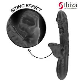 IBIZA - VIBRATORE E STIMOLATORE CLITORIDEO CON EFFETTO MORSO E ROTAZIONE