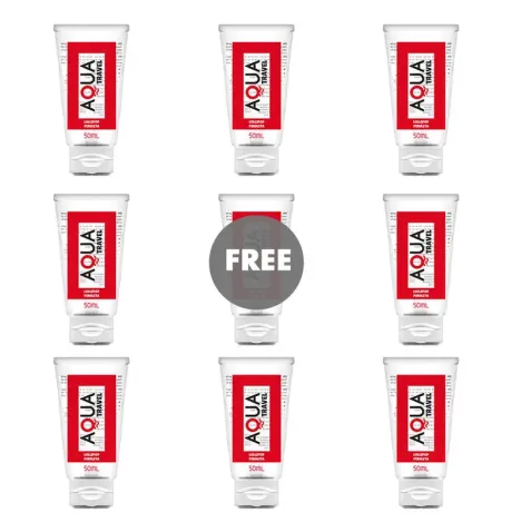AQUA TRAVEL - LUBRICANTE BASE AGUA SABOR PIRULETA - 50 ML 81 GRATIS