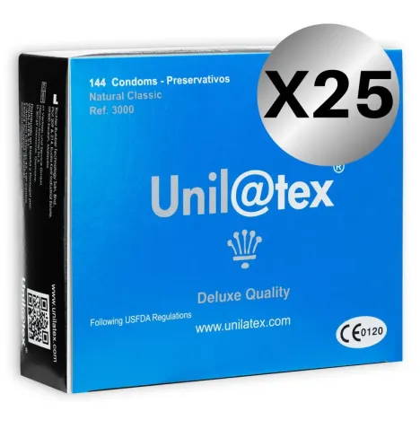 UNILATEX - PRESERVATIVOS NATURALES 144 UDS X 25 UDS