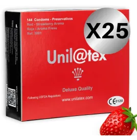 UNILATEX - CONSERVANTI UNILATEX ROSSO - FRAGOLA CONFEZIONE 25 X 144 UNITÀ