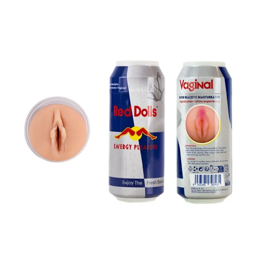 ALIVE - MASTURBATORE MASCHILE VAGINA BAMBOLA ROSSA LATTINA PER BEVANDA ENERGETICA