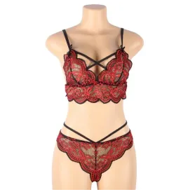 SUBBLIME - SET COMPLETO DUE PEZZI IN PIZZO E PANTALONE M-M