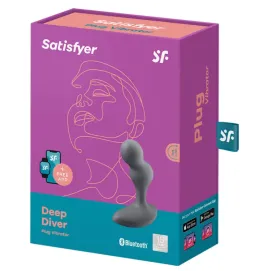 SATISFYER - DEEP DIVER PLUG VIBRADOR APP GRIS