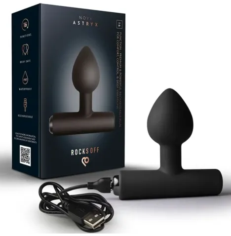 ROCKS-OFF - NOVA ASTRYX PREMIUM PLUG ANAL RECARGABLE 16 FUNCIONES NEGRO
