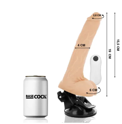 BASECOCK - VIBRATORE TELECOMANDO REALISTICO NATURALE 19 CM -O- 4 CM