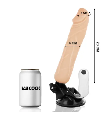 BASECOCK - VIBRATEUR RÉALISTE TÉLÉCOMMANDE NATUREL 20 CM -O- 4 CM