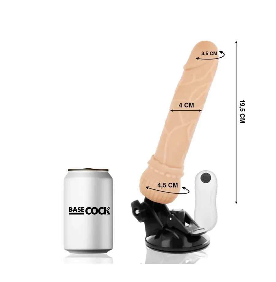 BASECOCK - VIBRATORE TELECOMANDO NATURALE REALISTICO 19.5 CM -O- 4 CM BASECOCK - VIBRATORE TELECOMANDO NATURALE REALISTICO 19.5 CM -O- 4 CM