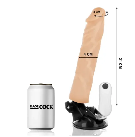 BASECOCK - VIBRATEUR RÉALISTE TÉLÉCOMMANDE NATUREL 21 CM -O- 4 CM