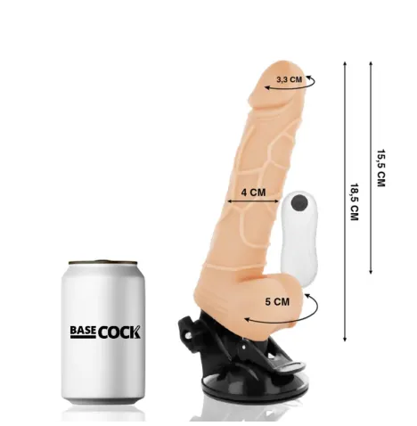 BASECOCK - VIBRATEUR TÉLÉCOMMANDE NATUREL RÉALISTE 18.5 CM -O- 4CM