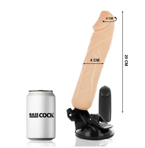 BASECOCK - VIBRADOR REALÍSTICO CONTROL REMOTO NATURAL 20 CM -O- 4 CM