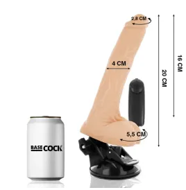BASECOCK - VIBRATORE TELECOMANDO NATURALE REALISTICO CON TESTICOLI 20 CM -O- 4 CM