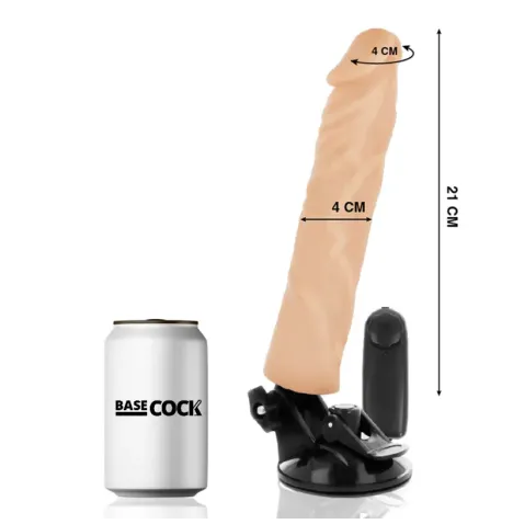 BASECOCK - VIBRATORE REALISTICO TELECOMANDO NATURALE 21 CM -O- 4 CM