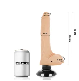BASECOCK - VIBRATEUR RÉALISTE 2-1 NATUREL 18.5 CM -O- 4 CM