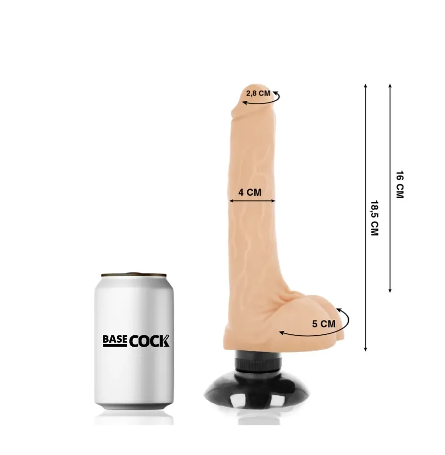 BASECOCK - VIBRATORE REALISTICO 2-1 NATURALE 18.5 CM -O- 4 CM BASECOCK - VIBRATORE REALISTICO 2-1 NATURALE 18.5 CM -O- 4 CM