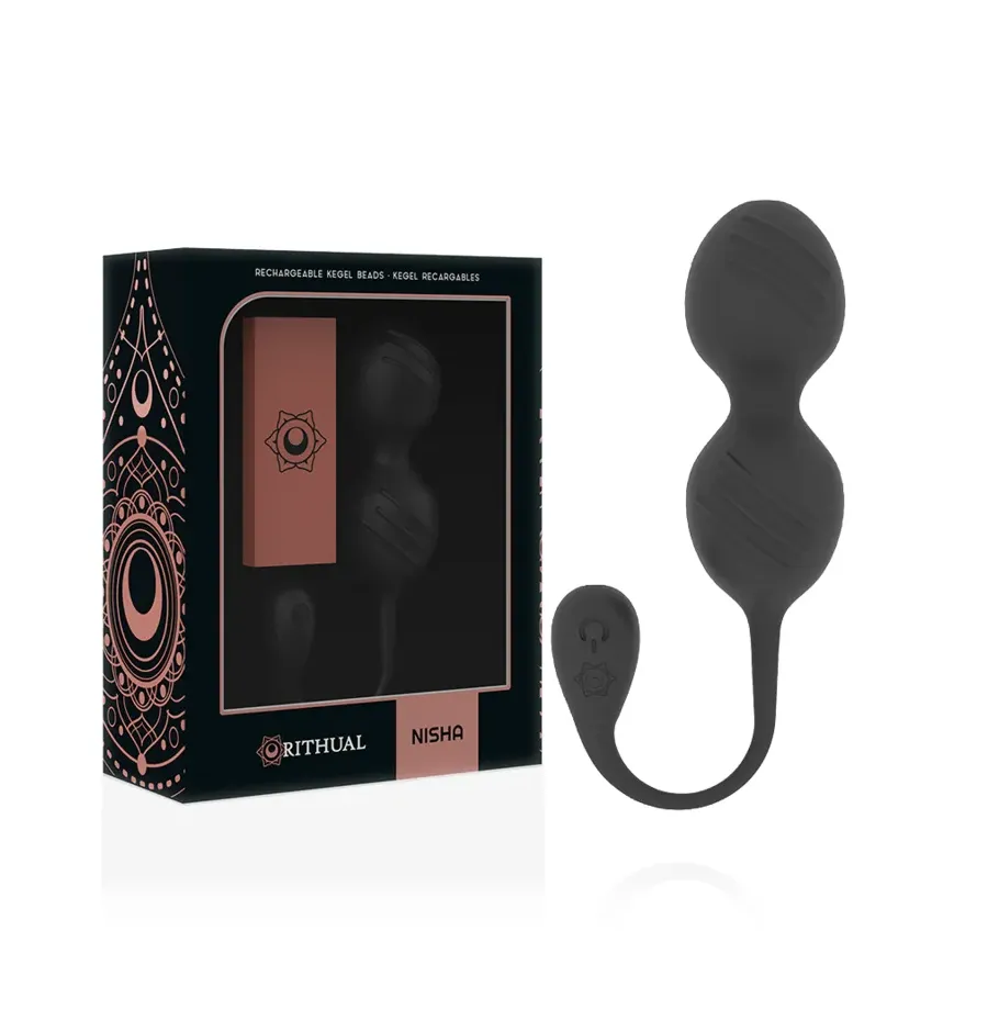RITHUAL - NISHA RECHARGEABLE VIBRATING KEGEL BALLS BLACK RITHUAL - NISHA RECHARGEABLE VIBRATING KEGEL BALLS BLACK