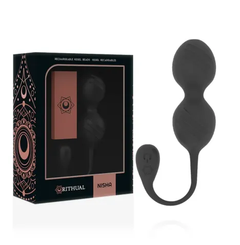 RITHUAL - NISHA RECHARGEABLE VIBRATING KEGEL BALLS BLACK