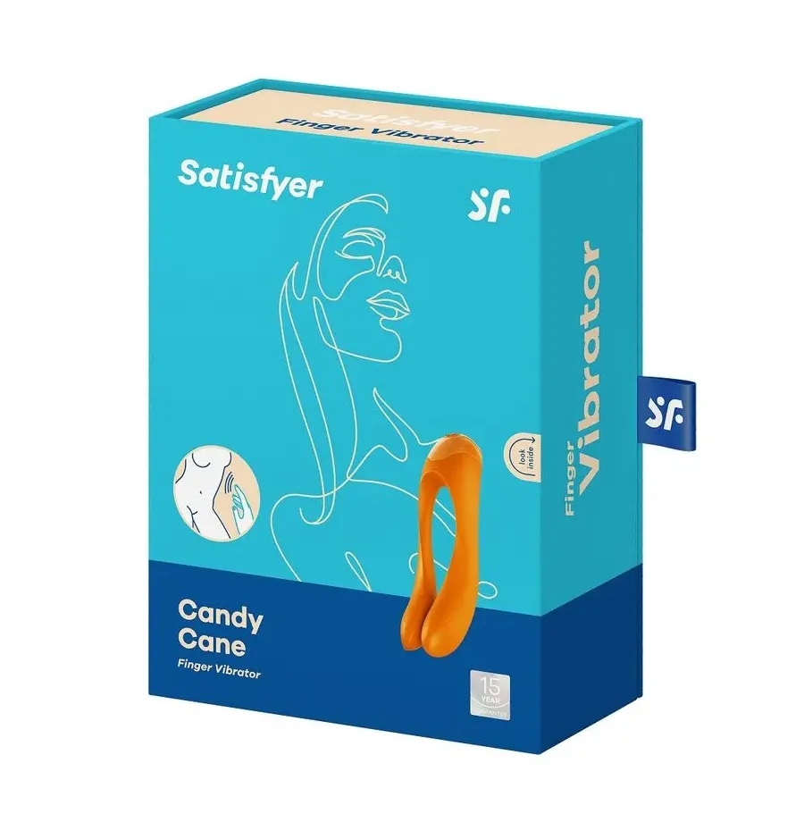 SATISFYER - CANDY CANE FINGER VIBRATOR ORANGE SATISFYER - CANDY CANE FINGER VIBRATOR ORANGE