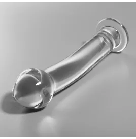 NEBULA SERIES BY IBIZA - MODELLO 11 DILDO IN VETRO BOROSILICATO TRASPARENTE 16 CM -O- 3 CM
