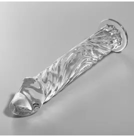 NEBULA SERIES BY IBIZA - MODELLO 12 DILDO IN VETRO BOROSILICATO TRASPARENTE 17 CM -O- 3.5 CM